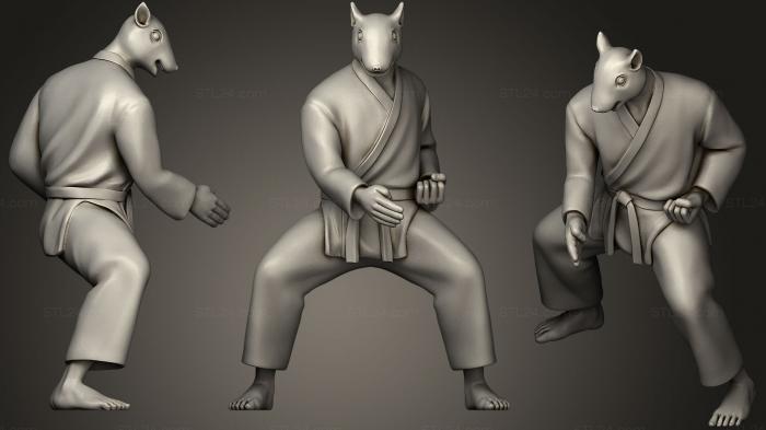 Figurines simple (Karate Rat Chop, STKPR_0739) 3D models for cnc